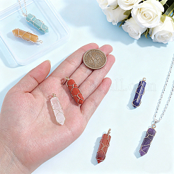 7Pcs Copper Wire Wrapped Natural Red Agate&nbsp;PALLOY-PH01948