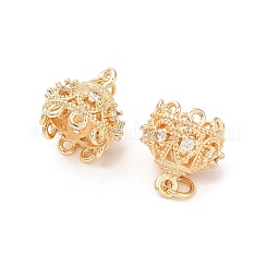 Brass Micro Pave Cubic Zirconia Multi-Strand Links&nbsp;KK-B133-06G-02