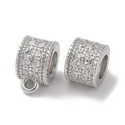 Rhodium Plated 925 Sterling Silver Tube Bails&nbsp;STER-K176-08P