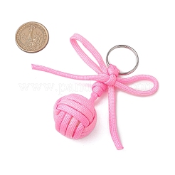 Polyester Braid Ball 304 Stainless Steel Keychains&nbsp;KEYC-JKC01117-02
