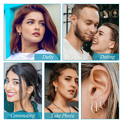8Pcs 4 Size Brass Rectangle Hoop Earrings for Women&nbsp;EJEW-TA0001-12