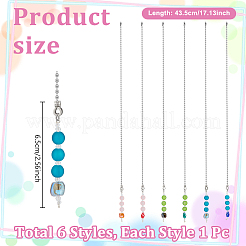 6Pcs Round Glass Charms Ceiling Fan Pull Chain Extenders&nbsp;HJEW-NB00261