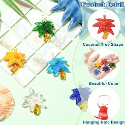 6Pcs 6 Colors Transparent Glass Pendants&nbsp;GLAA-CJ0002-82