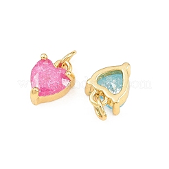 Brass Pave Cubic Zirconia Charms&nbsp;KK-Q085-08G