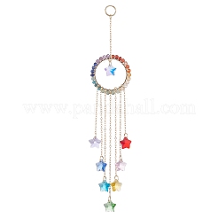 Wire Wrapped Natural Gemstone Ring Pendant Decorations&nbsp;HJEW-JM01035