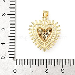 Brass Micro Pave Clear Cubic Zirconia Pendants&nbsp;KK-B141-36G