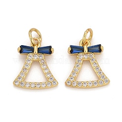 Rack Plating Brass Cubic Zirconia Charms&nbsp;ZIRC-C031-05G