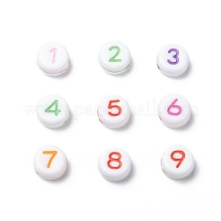 Opaque Acrylic Flat Round Beads&nbsp;SACR-Q100-M034