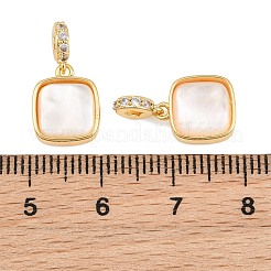 Brass Micro Pave Clear Cubic Zirconia Pendants&nbsp;SH-CBA197E-11G