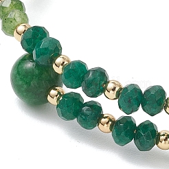 Dyed Natural Malaysia Jade & Brass Beaded Bangles for Women&nbsp;BJEW-JB13343-01