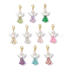Christmas Tree Angel Glass Pendant Decorations&nbsp;HJEW-JM04346