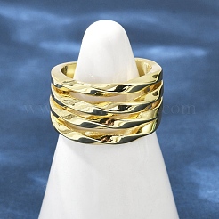 Brass Adjustable Open Cuff Rings for Women&nbsp;RJEW-C129-02G
