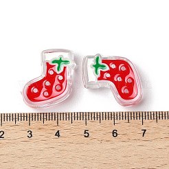 Christmas Decorations Theme Opaque Acrylic Bead with Enamel&nbsp;OACR-Z021-01K