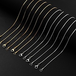 8Pcs Classic Plain 1.2MM 304 Stainless Steel Snake Chain Necklaces for Men Women&nbsp;NJEW-YW0001-26