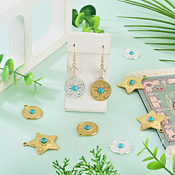 9Pcs 3 Styles Synthetic Turquoise Pendants&nbsp;STAS-TA0006-41
