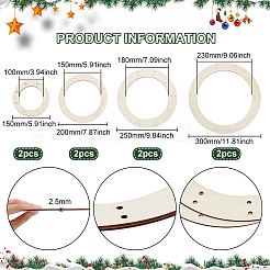 8Pcs 4 Styles Wreath Frames for Crafts&nbsp;WOOD-FG0001-33