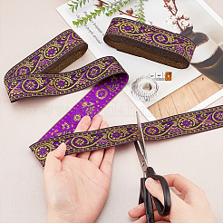 Ethnic Style Embroidery Polyester Ribbons&nbsp;OCOR-WH0070-10F-07