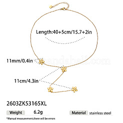 304 Stainless Steel Y Tassel Lariat Necklaces for Women&nbsp;WG3907F-01
