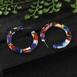 Cellulose Acetate(Resin) Half Hoop Earrings&nbsp;X-KY-S163-374