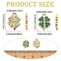 8Pcs 2 Styles Brass Micro Pave Cubic Zirconia Charms&nbsp;KK-YW0004-06