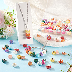 100Pcs 10 Colors AB Color Resin Rose Flower European Beads&nbsp;RESI-TA0003-89