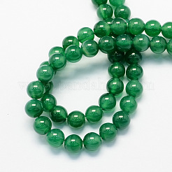 Round Dyed Natural Dyed & Heated Green Onyx Agate Beads Strands&nbsp;X-G-S123-6mm