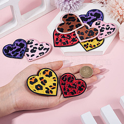 10Pcs 10 Styles Polyester Leopard Print Embroidery Cloth Iron on/Sew on Patches&nbsp;PATC-TA0001-59