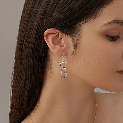 4 Pairs 2 Colors Iron Hollow Heart Dangle Earrings&nbsp;EJEW-HY0001-43