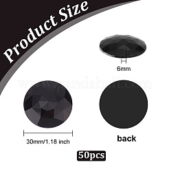 50Pcs Flat Back Acrylic Rhinestone Cabochons&nbsp;OACR-OC0001-15C