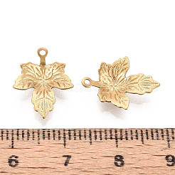 304 Stainless Steel Leaf Charms&nbsp;STAS-T072-44G