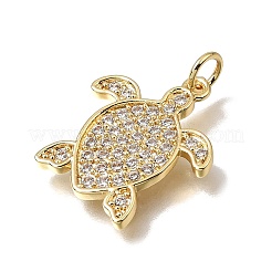 Brass Micro Pave Clear Cubic Zirconia Pendants&nbsp;CU-CBAA556-06B