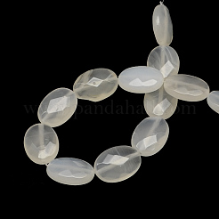 Faceted Oval Natural Quartz Crystal Beads Strands&nbsp;G-R303-01