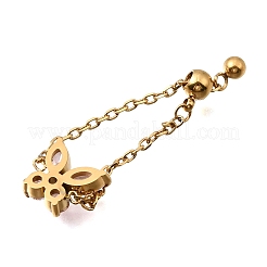 304 Stainless Steel Pave Cubic Zirconia Adjustable Chain Rings&nbsp;RJEW-P189-02D-G