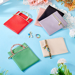 6Pcs 6 Colors Imitation Leather Jewelry Storage Zipper Bags&nbsp;ABAG-TA0001-72A
