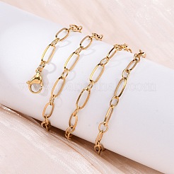 304 Stainless Steel Oval Link Chain Necklaces&nbsp;X-NJEW-Q013-09G