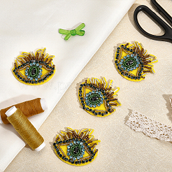 Glass Rhinestone Beaded Sew on Patches&nbsp;PATC-WH0010-27