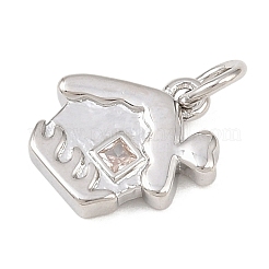 Brass Micro Pave Cubic Zirconia Pendants&nbsp;KK-G544-38P