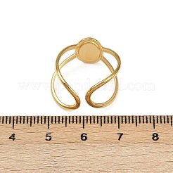 Oval 304 Stainless Steel Enamel Cuff Rings for Women&nbsp;RJEW-G355-03G