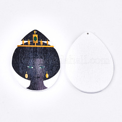 Printed Wooden Big Pendants&nbsp;WOOD-S050-16N