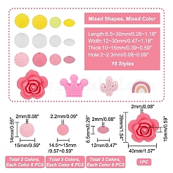 16 Style Food Grade Eco-Friendly Silicone Beads&nbsp;SIL-PH0001-08
