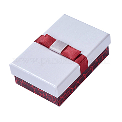 Kraft Cotton Filled Rectangle Cardboard Jewelry Set Boxes with Bowknot&nbsp;X-CBOX-N006-03
