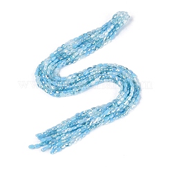 Electroplate Imitation Jade & Opaque & Transparent Glass Beads Strands&nbsp;EGLA-Q135-4x6MM-01A