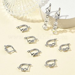 SHEGRACE Brass Micro Pave Cubic Zirconia Hoop Earring Findings&nbsp;XGRQ79246-932P