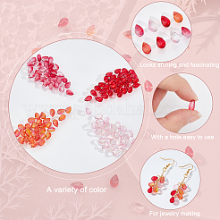 120Pcs 4 Colors Transparent Glass Charms&nbsp;GGLA-GA0001-03A