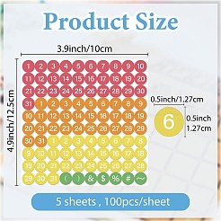 5 Sheets PVC Paper Stickers&nbsp;STIC-WH20031-004