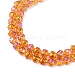 Electroplate Transparent Glass Beads Strands&nbsp;EGLA-N002-34B-C08