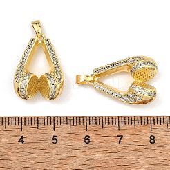 Brass Micro Pave Clear Cubic Zirconia Pendants&nbsp;CU-L277-12G