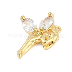 Rack Plating Brass Micro Pave Cubic Zirconia Pendants&nbsp;KK-Q018-09G