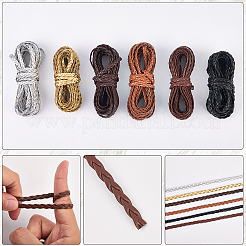 5M 3-Ply PU Leather Braided Cord&nbsp;LC-GF0001-12B