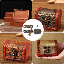 2Pcs Iron Wooden Box Lock Catch Clasps&nbsp;IFIN-CL0001-02